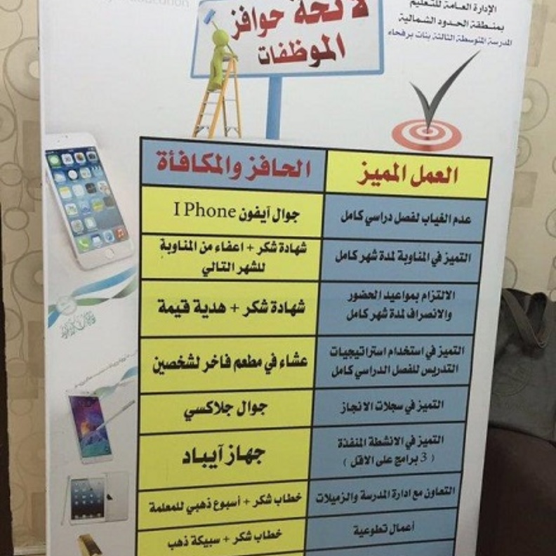  القائمة التي نشرتها مديرة المدرسة