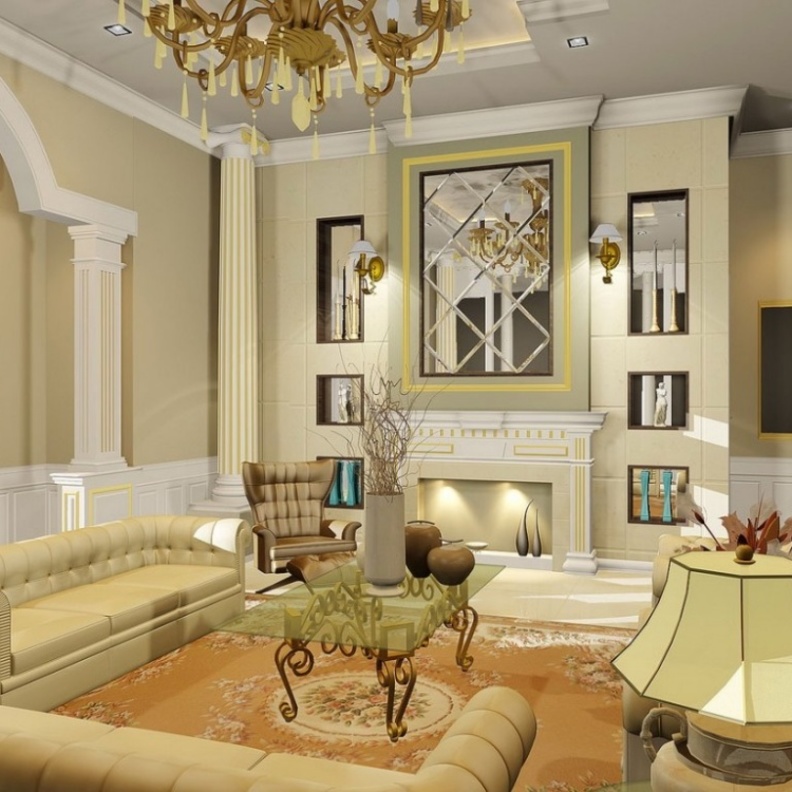 اللون العاجي راقي في غرف الجلوس