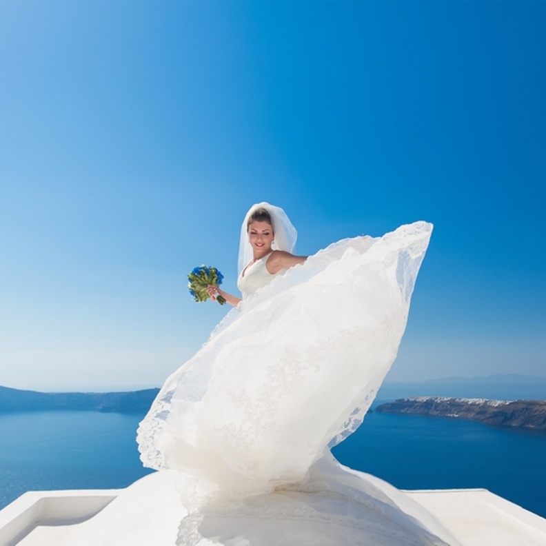 لزفاف حالم ، سانتوريني