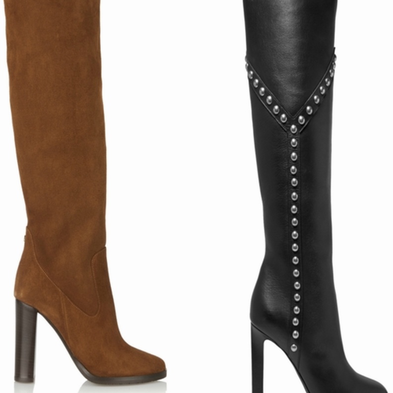 تصاميم الجزم ذات الكعب العالي لدى كل من سانت لوران، جيمي شو، وجيانفيتو روسي