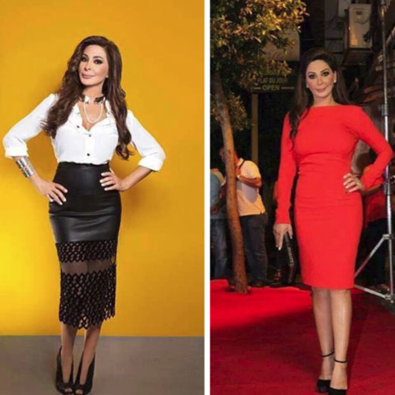 حين حددت إليسا خصرها بحزام بدت أكثر نحافة ورشاقة