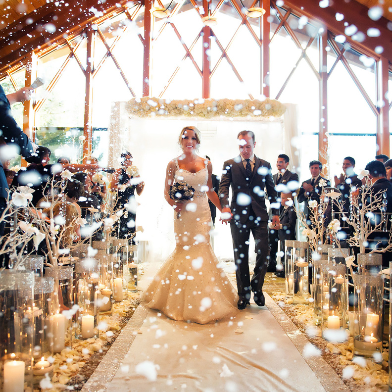 جذوع الأشجار مع الشموع و الورود لحفل زفاف رومانسي و دافىء