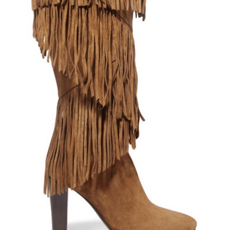 حذاء بساق عالي مع الشراريب من سان لوران SAINT LAURENT