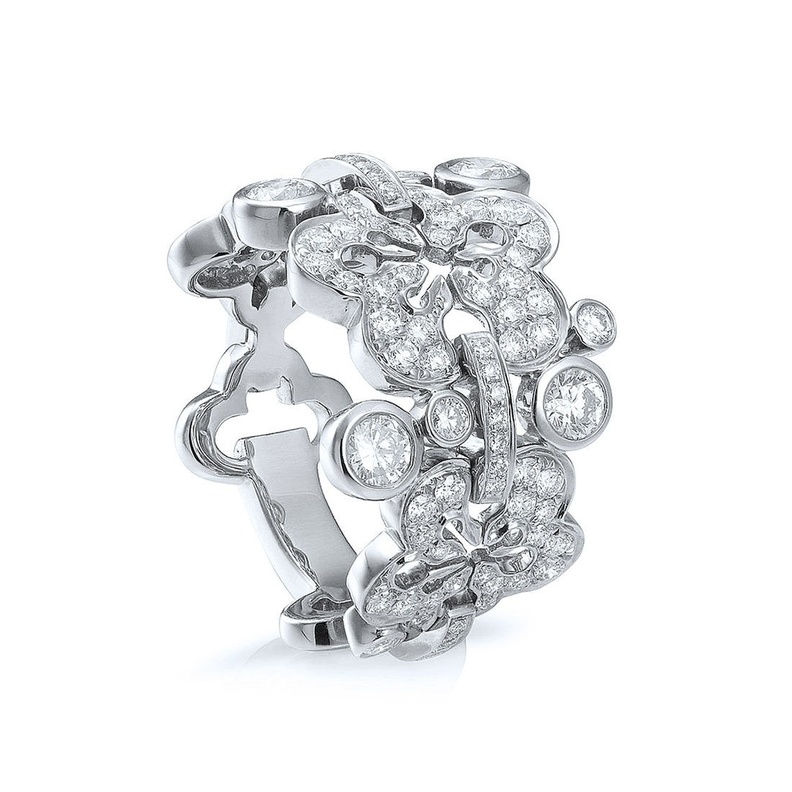 خاتم بودلز من الذهب الأبيض والماس