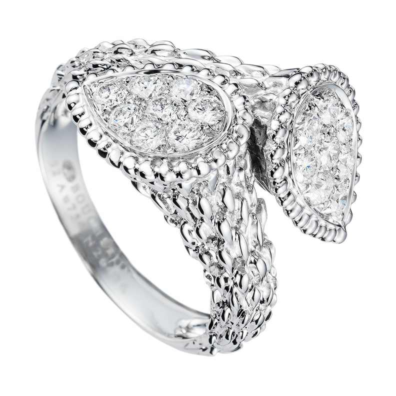 خاتم الماس بورشرون من الذهب الأبيض 