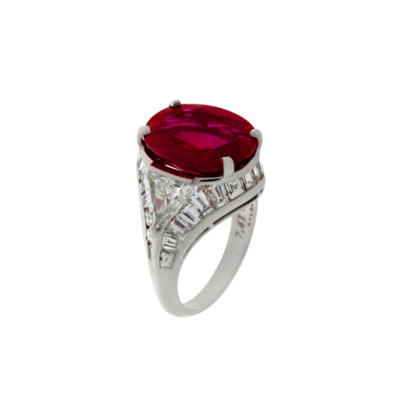 خاتم مرصع بالالماس و حجر الروبي الاحمر من بلغاري Bvlgari