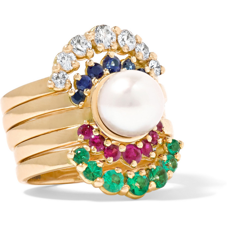 سوار من الذهب وحجر الجيود الرمادي من Kimberly McDonald