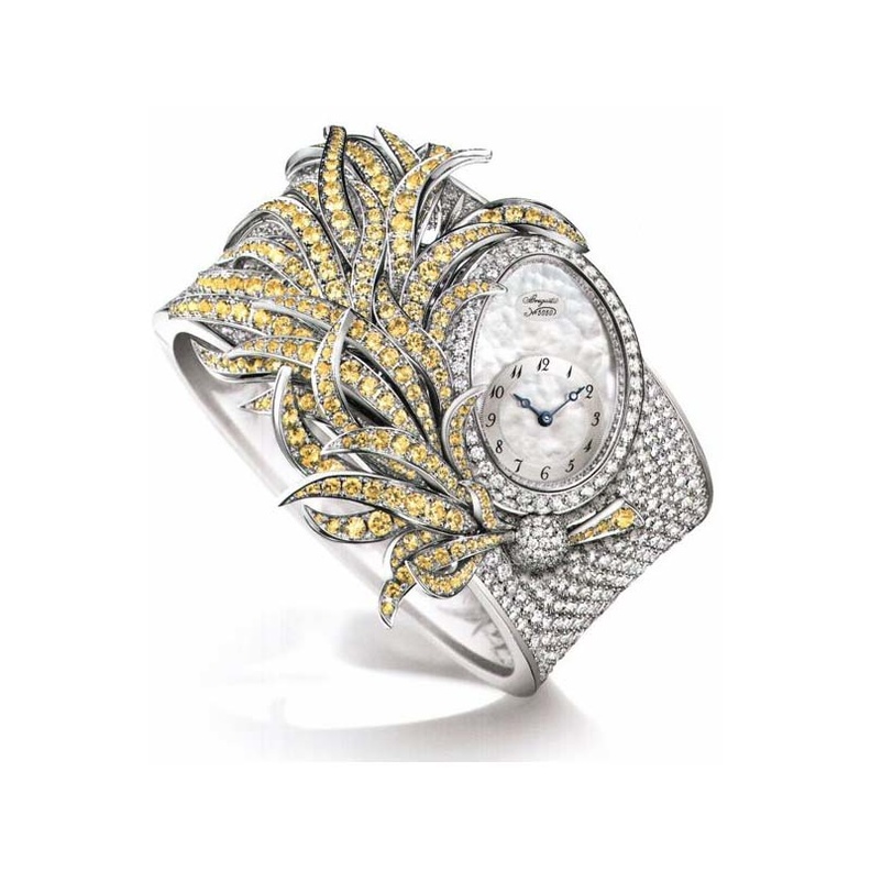 ساعة بريغيه ماس أبيض وأصفر