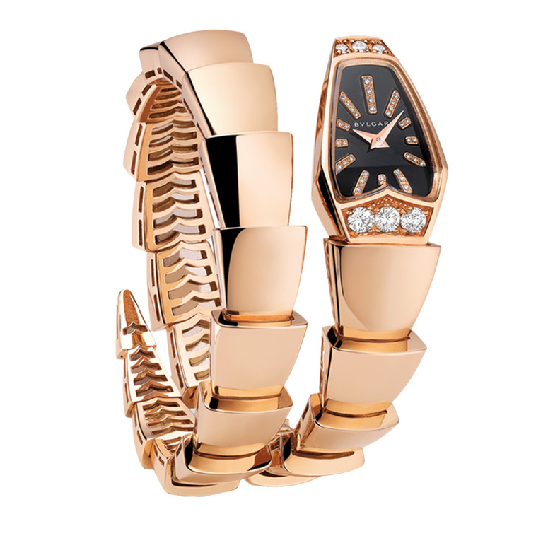 ساعة بولغاري من الذهب الوردي  والماس