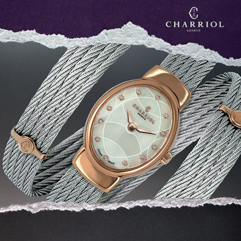 ساعة TWIST من Charriol ذات لمسة مجدولة