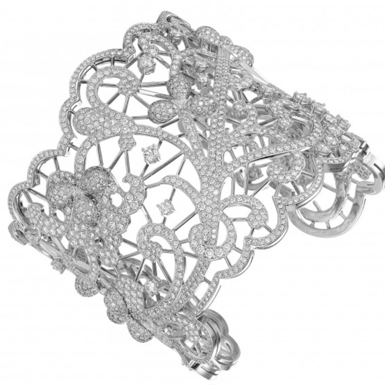 سوار من شوبارد ذهب أبيض وماس