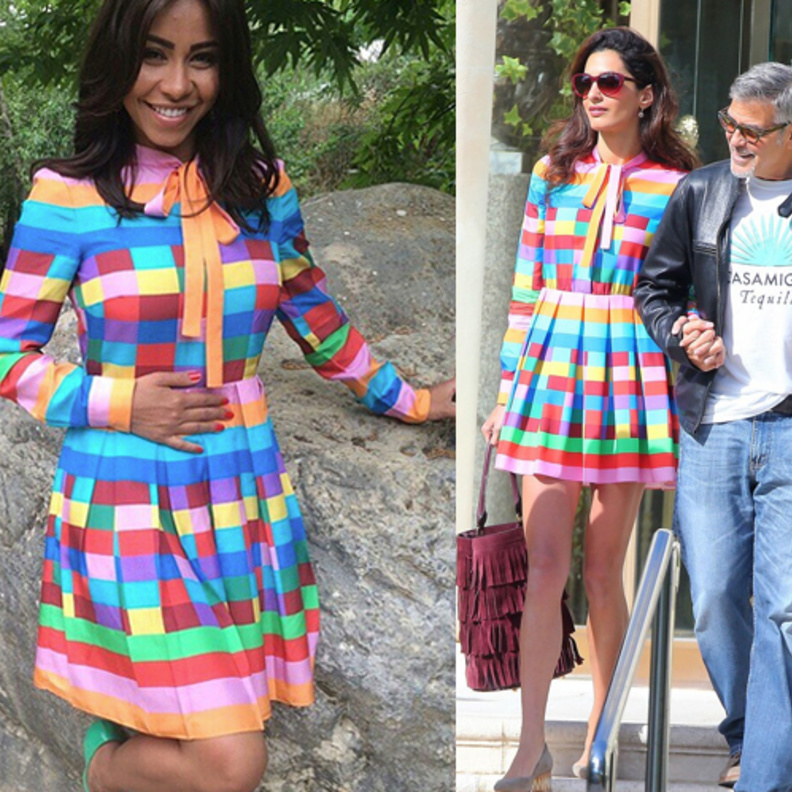 شيرين عبدالوهاب والممثلة Helen Mirren بفستان استثنائي ومرح من دولتشي اند غابانا 