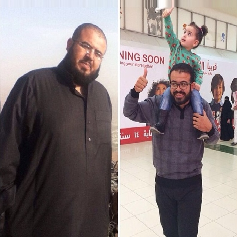 صورة توضح رشدي عثمان قبل و بعد خسارة الوزن