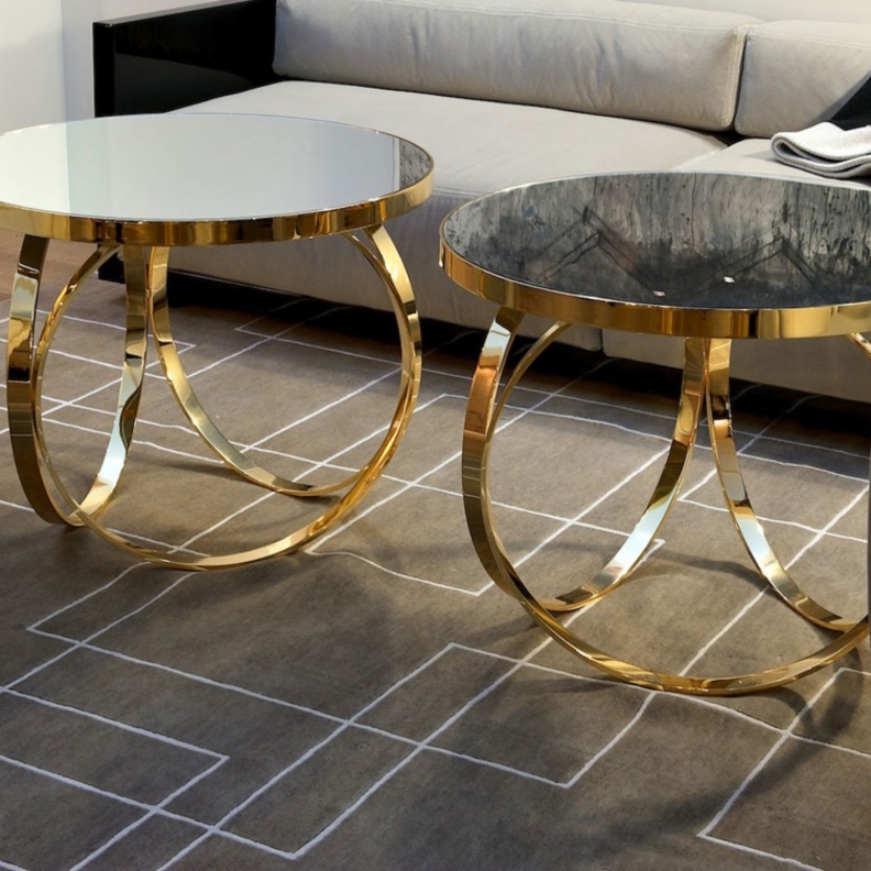  طاولة Ottoline – Gold المصنوعة من الخشب المطلي