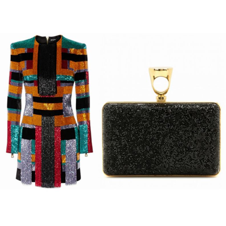 فستان من فيكتوريا بيكهام وحقيبة يد من أوسكار دي لا رينتا