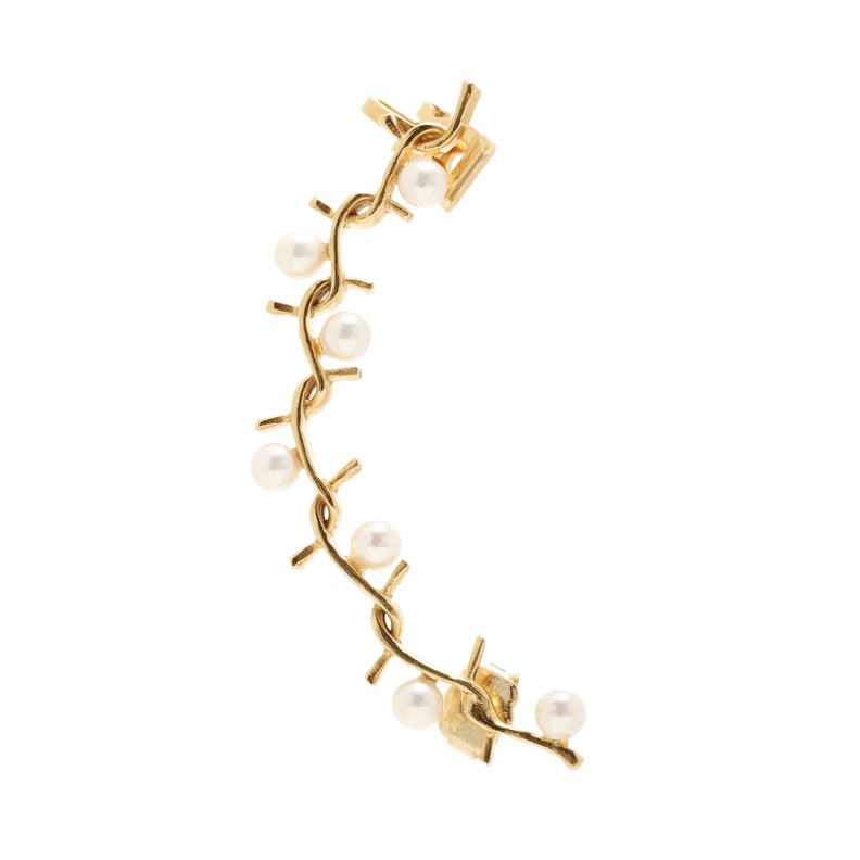 قرط جوانا لورا كونستانتين من الذهب المطلي واللؤلؤ