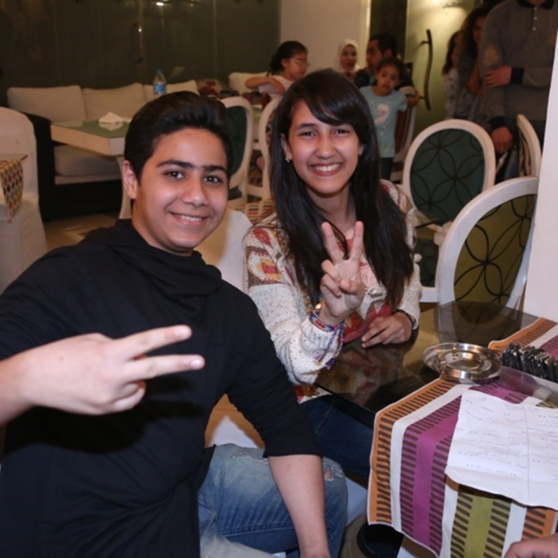 مروان وهاجر في كواليس الحفل