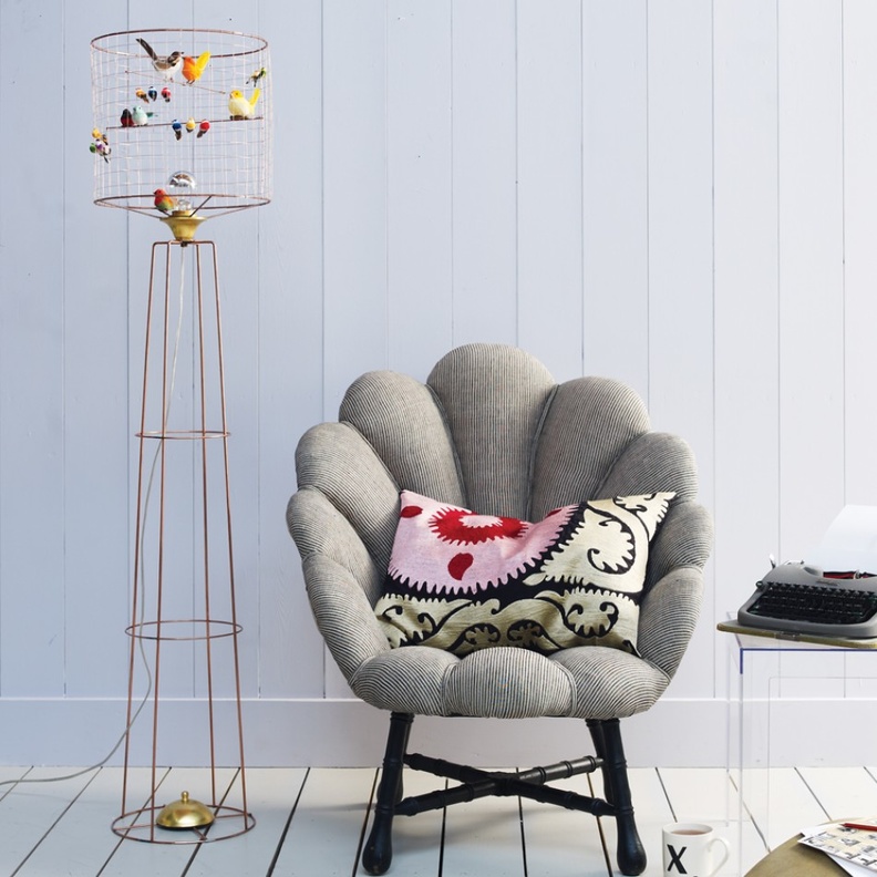 مصباح إنارة أرضي على شكل قفص للعصافير Graham and Green 