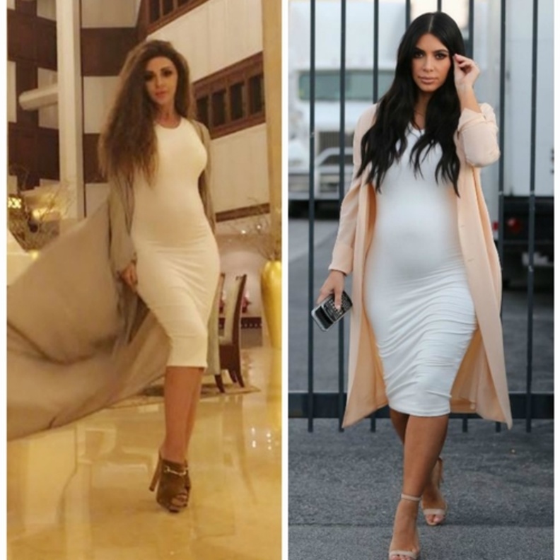 كيم كارداشيان باتت تعتمد صيحة اللون الواحد الواحد كثيراً أثناء حملها