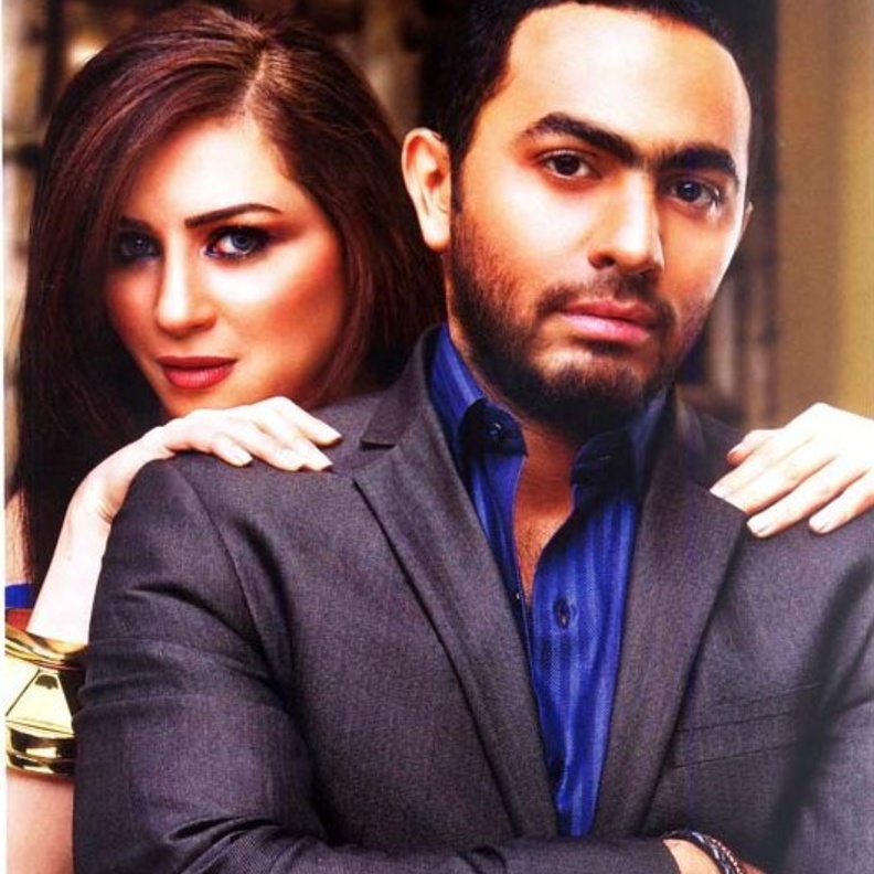 مي عز الدين وتامر حسني قبل سنوات