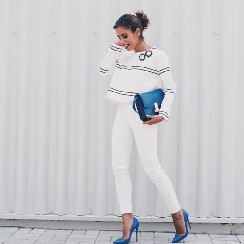 ناديا حسن هي ليست فقط مدونة موضة بل مصممة أحذية اماراتية أيضاً