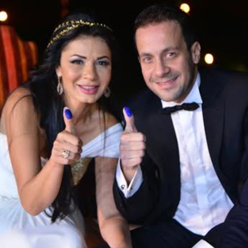 نجلاء بدر وزوجها محمد عفيفي