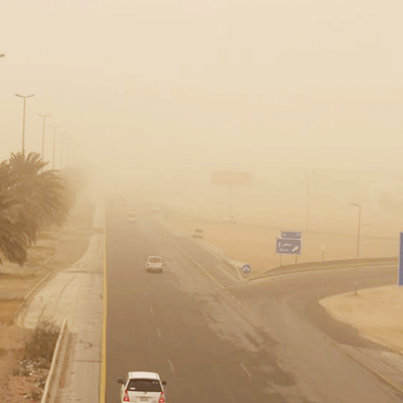 الأرصاد أكدت إستمرار الرياح المثيرة للأتربة على 7 مناطق بالمملكة