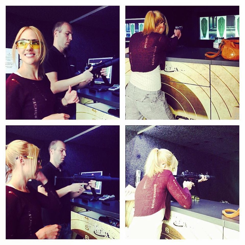 السلطانة هويام تستعرض مهاراتها بإطلاق النار