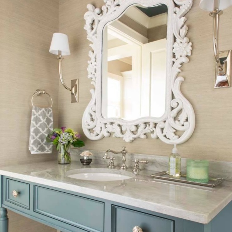 ديكورات حمامات بألوان الباستيل 