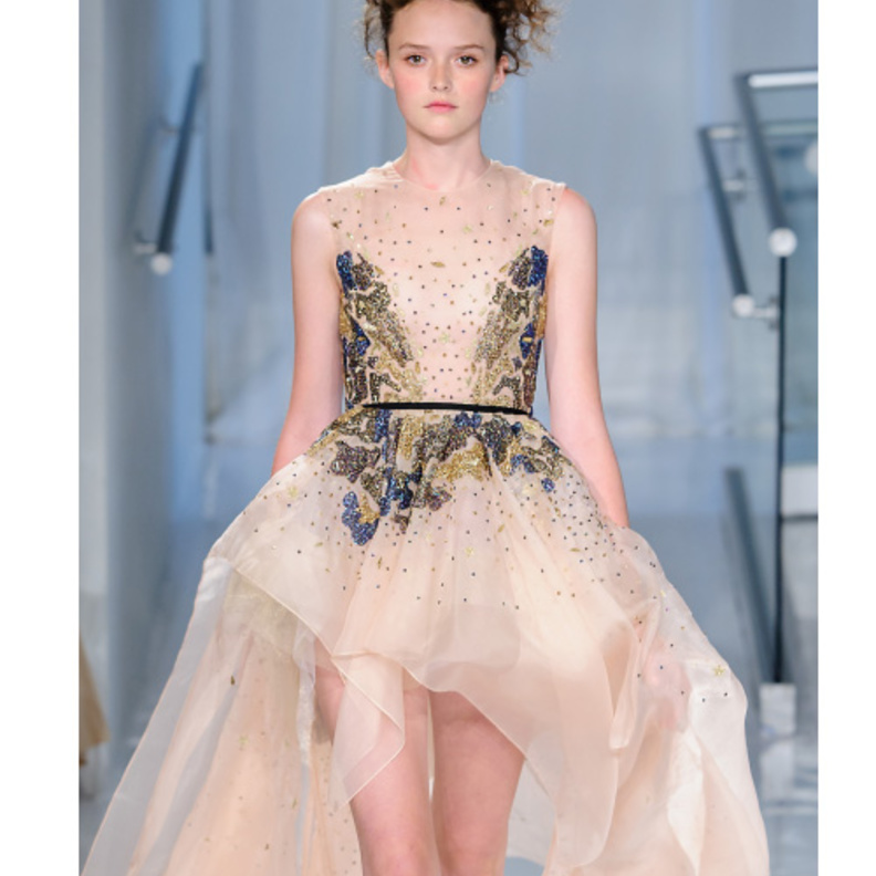 ريم عكرا تبدع في تصميم هذا الفستان المموّج اللّون