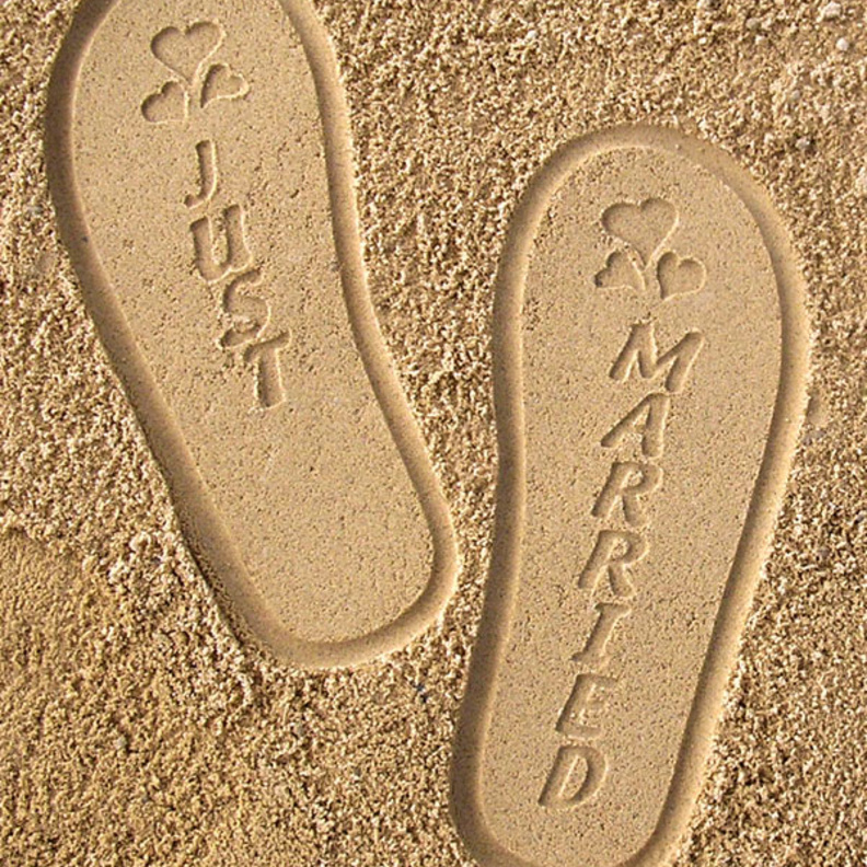 “Just Married” Flip flops للعروس
