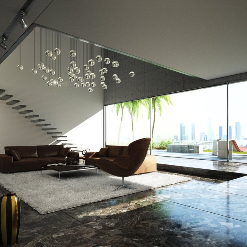 منزل عصري بواجهه من الزجاج