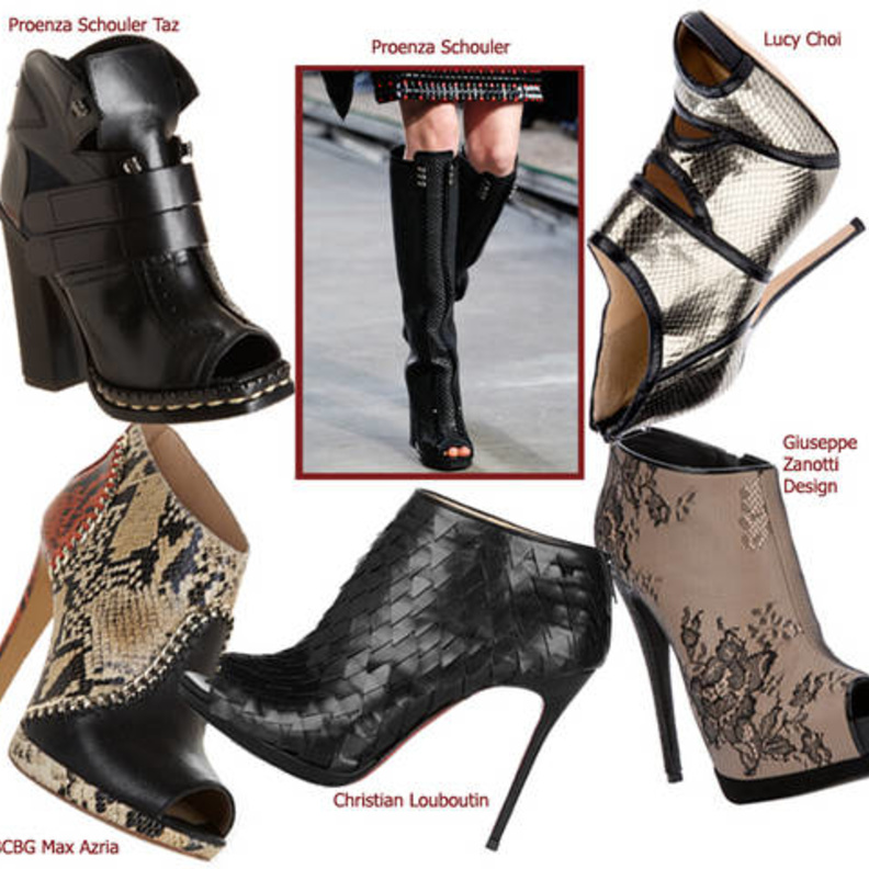 أحذية Peep Toe الطويلة 