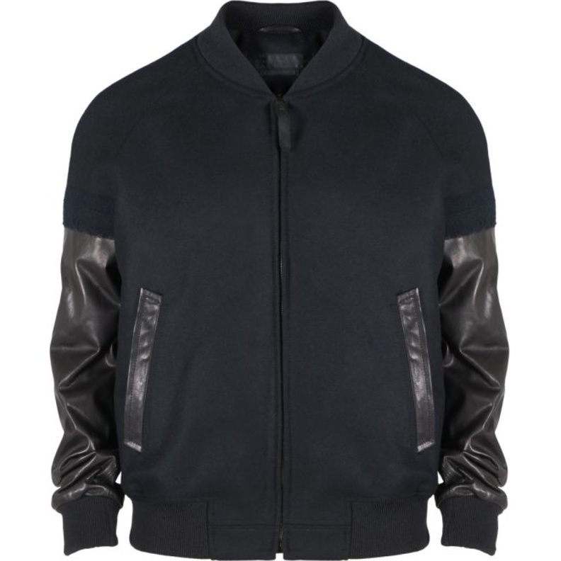 Alexander McQueen Felt leather needle detail bomber jacket AED14,000