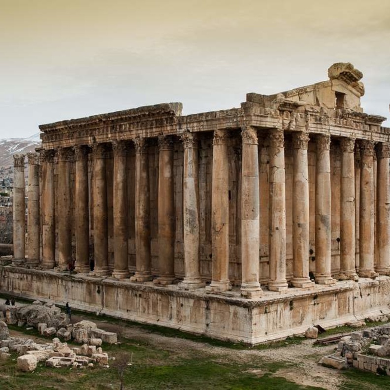 The roman Temple of Bacchus in Baalbek, Lebanon