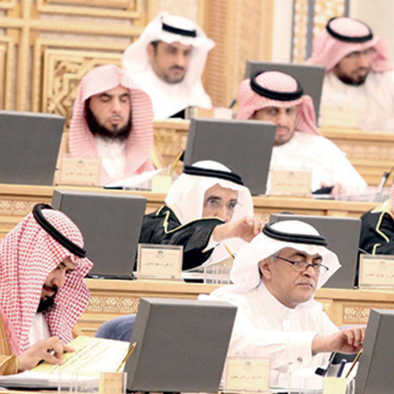 أعضاء المجلس أثناء التصويت