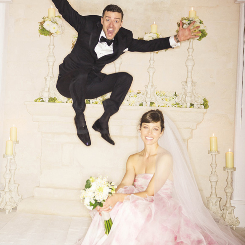 Justin Timberlake و Jessica Biel خلال زفافهم