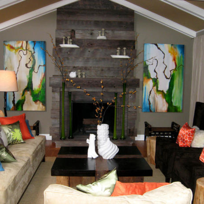  البرتقالي  في غرف الجلوس والمطبخ