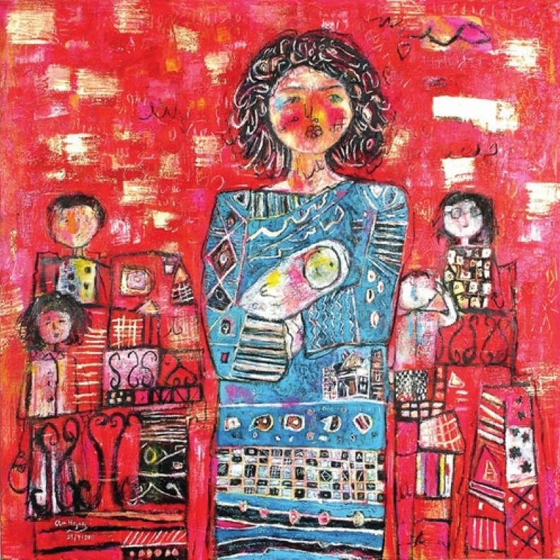 من لوحات الفنانة التشكيلية السعودية علا حجازي