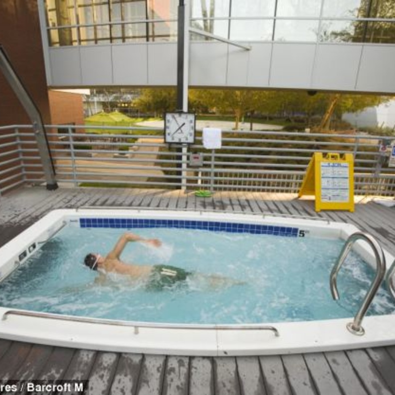 احدى بركتي السباحة المخصصتين للموظفين