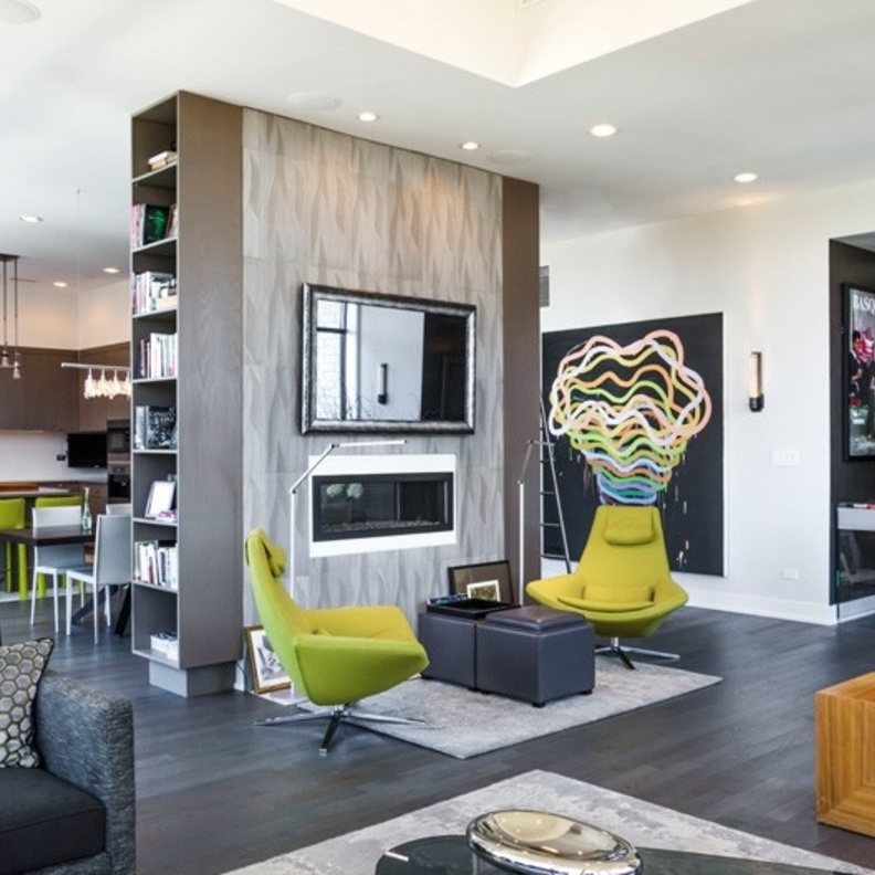 مزيج عصري بين الرمادي الداكن والأخضر الفاتح