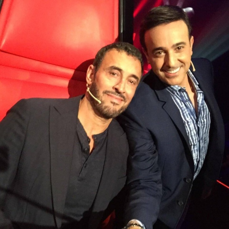 الإرهاق واضح على كاظم الساهر فى ذا فويس مع صابر الرباعي