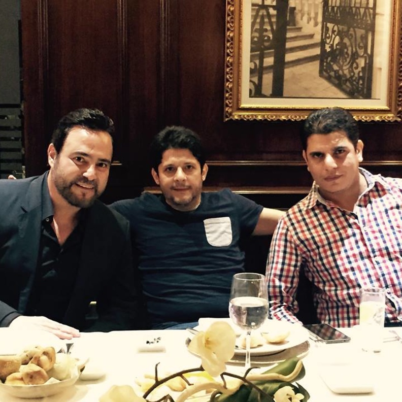 عاصي الحلاني ومعين شريف خلال جلسة الصلح بينهما