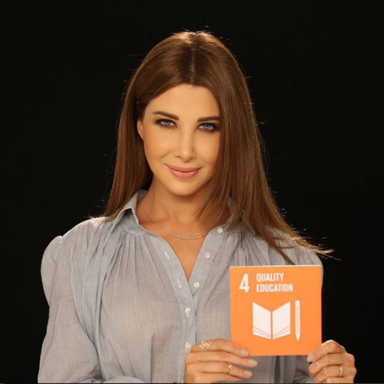 نانسي عجرم تروج لحملة التعليم للأطفال