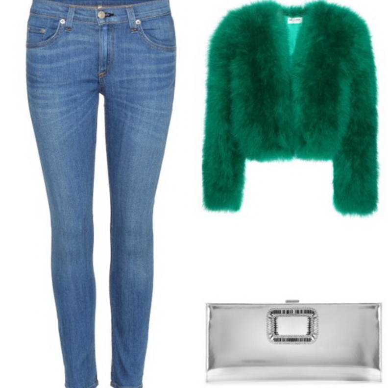  شبابية عصرية بسروال الجينز الأزرق الضيق