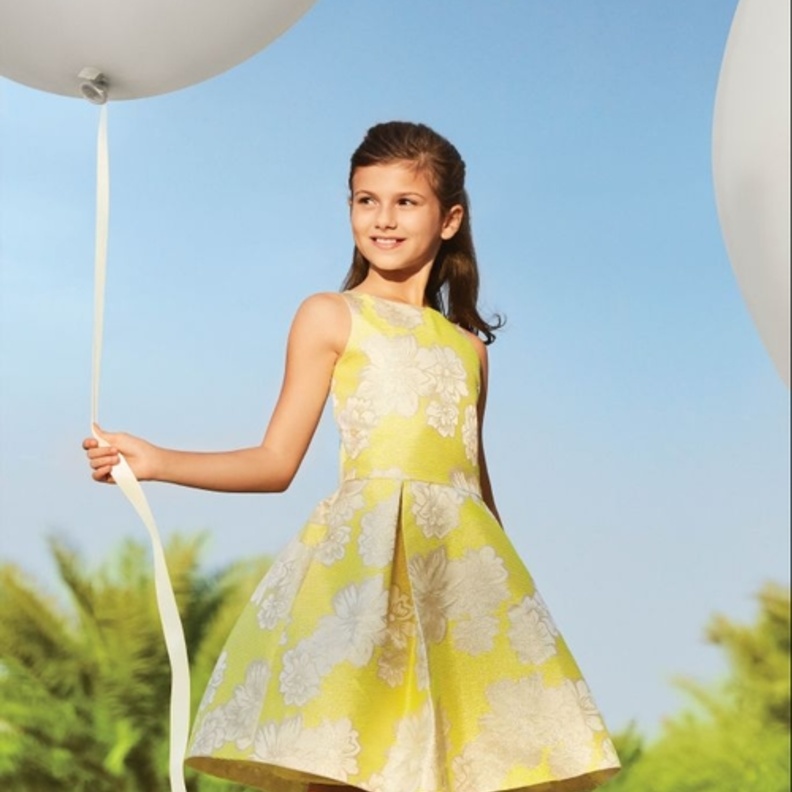 فستان من مجموعة Level Kids بالاصفر والابيض