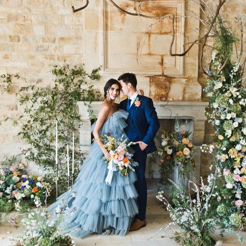 أفكار ديكور رائعة باللونين الأزرق والأبيض لحفلات الزفاف