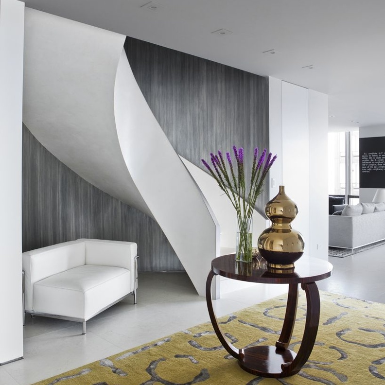 تصميم درج فيللا دوبلكس بخطوط انسيابية وعصرية