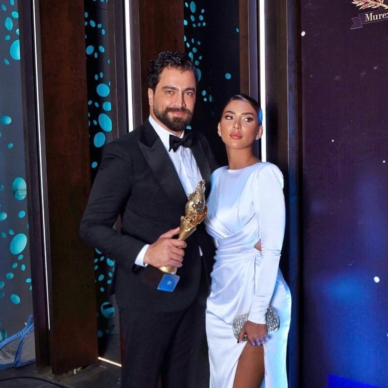 معتصم النهار وزوجته في حفل موريكس دور- صورة من حساب لين برنجكجي على انستقرام