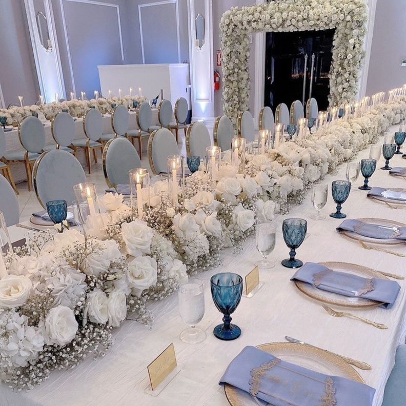 أفكار رائعة لقطع الديكور المركزي لطاولات الزفاف بنبات القطن